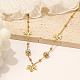 Hohle Ahornblatt-Halsketten aus Edelstahl für Damen HX9929-2