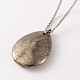 Teardrop 304 Stainless Steel Pyrite Pendant Necklaces NJEW-JN01512-3