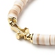 Bracelet extensible en perles heishi en pâte polymère pour femme BJEW-JB07207-04-6