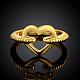 Настоящие кольца перста сердца золота 18k покрынные латунью для женщин RJEW-BB07658-7A-4