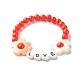 Bracelet extensible de perles de fleur d'amour pour enfant BJEW-JB06954-2