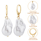 ANATTASOUL 6 Pair 6 Style Natural Pearl Dangle Leverback Earrings EJEW-AN0003-56-3