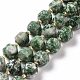 Natürliche grüne Fleck Jaspis Perlen Stränge G-G990-F10-1