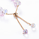 Sparkling Faceted Teardrop Glass Beads Slider Bracelets for Teen Girl Women BJEW-T016-07A-3