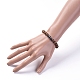 Unisex Wood Beads Stretch Bracelets BJEW-JB04965-5