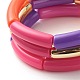 Acrylic Tube Beaded Stretch Bracelets Set BJEW-JB07775-6