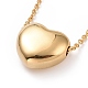 304 collar con colgante de corazón de acero inoxidable para mujer. NJEW-G018-02G-1