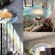 GORGECRAFT 16Pcs Bee Window Clings Honeycomb Windows Decals Anti-Collision 3D Rainbow Prism Film Decorative Static Stickers Sun Catcher Decals for Glass Sliding Door Prevent Birds Strikes Home Decor DIY-WH0314-088-5