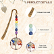 AHANDMAKER Tree of Life & Spiral Pendant Metal Bookmark with Crystal Tumbled Gemstones Chip Stone Beaded Vintage Bronze Book Markers for Book Lovers Teacher Students Women Men Birthday Gift AJEW-GA0004-83-4