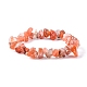 Bracelet extensible en perles d'agate rouge naturelle pour femme BJEW-AL00003-05-1