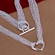 Popular Silver Plated Brass Heat Multi-strand Cable Chain Necklaces NJEW-BB12677-2
