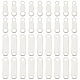 Beebeecraft 1 Box 80Pcs 2 Styles Stamping Tags Sterling Silver Oval Blank Chain Link End Zipper Tags Clasp Connectors Charm for Jewelry Making Bead Necklace DIY Accessory Hole 1.2/1.8mm KK-BBC0008-33-1