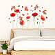 Superdant Wandaufkleber mit roten Blumen DIY-WH0228-891-3