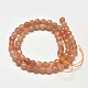 Faceted Natural Sunstone Round Beads Strands G-F266-21-6mm-2