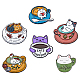 Hobbiesay 6 pièces 6 style chat avec goupille en émail de tasse JEWB-HY0001-25-1