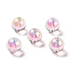 Perles acryliques irisées arc-en-ciel à placage uv bicolore TACR-D010-03A-06-1
