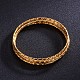 SHEGRACE Classic 24K Golden Plated Rolling Buddhist Bangles with Diagonal Pattern JB165A-2