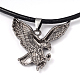 Eagle Leather Pendant Necklaces for Men NJEW-P127-057B-2