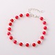 Trendy Glass Pearl Anklets AJEW-AN00035-2