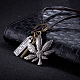 Регулируемые мужские подвески из цинкового сплава и ожерелья лариат с кожаным шнуром NJEW-BB16012-B-5