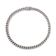 304 collar de cadenas curvas de acero inoxidable con calavera de rhinestone para hombres y mujeres NJEW-E155-09P-1