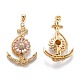 Real 18K Gold Plated Brass Micro Pave Cubic Zirconia Pendants ZIRC-M114-53G-2