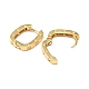 Brass Oval with Polka Dot Hoop Earrings for Woman EJEW-F314-02A-G-2