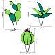 Globleland 3Pcs 3 Style Stained Acrylic Cactus/Agave Aloe Potted Ornaments DJEW-GL0001-05-2