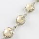 Perla naturale perla collana e bracciali e anelli set con i risultati in ottone tono platino SJEW-R045-02-8