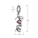TINYSAND Rhodium Plated 925 Sterling Silver European Dangle Charms TS-P-044-3