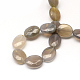Faceted Oval Natural Grey Agate Beads Strands G-R303-03-2