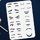 Fingerinspire 顔の特徴ステンシル 11.7x8.3 インチ感情悲しみと喜びステンシル プラスチック目眉毛口鼻模様テンプレート再利用可能な DIY アートとクラフトステンシル描画装飾用 DIY-WH0396-402-3