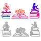 Globleland 3 pz tema del libro fustelle fiore sui libri stencil per goffratura le persone leggono libri modello stampi per carte scrapbooking e fai da te album di carta decorazioni per carte DIY-WH0309-994-1