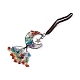 Natural Mixed Gemstone Moon with Chips Tassel Pendant Decorations G-L524-07R-A04-2