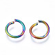 Placcatura ionica (ip) colore arcobaleno 304 anelli di salto aperti in acciaio inossidabile X-STAS-N098-062B-01-2