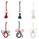 Crafans 2 set 2 set di decorazioni con ciondoli in tessuto di cotone a tema natalizio in stile HJEW-CF0001-11-1