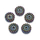 Placage en rack perles en alliage de couleur arc-en-ciel PALLOY-S180-354-1