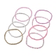 Set di braccialetti elastici con perline di semi di vetro da 8 pz e 8 colori per donna BJEW-JB09661-01-4