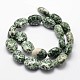 Oval Natural Green Spot Stone Bead Strands G-L293-08-2