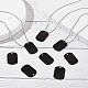 SUNNYCLUE 1 Box 40Pcs Stamping Blank Tag Aluminum Blank Tags Stainless Steel Ball Chain Black 1.5x1