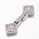 Brass Micro Pave Cubic Zirconia Fold Over Clasps ZIRC-G049-05-2