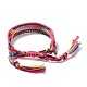 Bracelet cordon polyester-coton motif losange tressé FIND-PW0013-001A-09-4