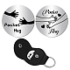 CREATCABIN Pocket Hug Token 2Pcs Stainless Steel Coin Double-Sided Long Distance Relationship Gift with Leather Keychain Keyring Holder Case Inspirational Keepsake for Men Women Friends Daughter Son DIY-CN0002-18E-1