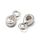 Real Platinum Plated Rhodium Plated 925 Sterling Silver Charms STER-K176-03D-P-3