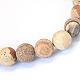 Frosted Natural Picture Jasper Round Bead Strands G-E334-10mm-26-2