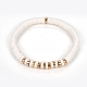 Bracelets élastiques faits à la main de perles heishi en pâte polymère BJEW-JB05303-01-1