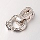 Brass Micro Pave Cubic Zirconia Fold Over Clasps ZIRC-M044-P-RS-1