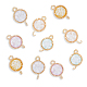 DICOSMETIC 10Pcs 5 Colors Cubic Zirconia Connector Charms Flat Round Aquamarine Connector Charms Pink/Gold/Sandy Brown/White Stone Pendant Connectors with 0.9mm Hook for DIY Jewelry Making KK-DC0002-65-1