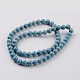 Dyed Natural Fossil Beads Strands G-E328-6mm-20-3