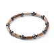 Natural Gemstone & Non-Magnetic Synthetic Hematite Beads Stretch Bracelets BJEW-JB04691-2